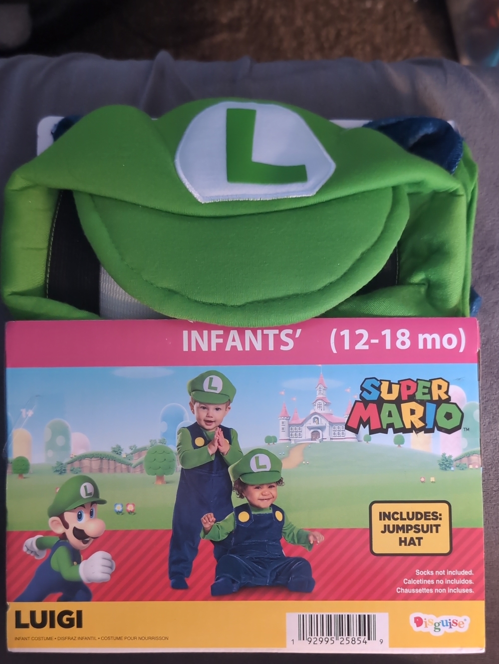 Nintendo Luigi Infant Green Hat and Jumpsuit Costume